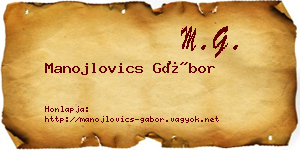 Manojlovics Gábor névjegykártya